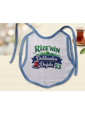 Rize’nin Delikanlısı Doğdu 53 -Erkek Bebek Mama Önlüğü