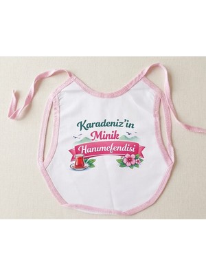 Karadeniz'in Minik Hanımefendisi Baskılı Kız Bebek Mama Önlüğü