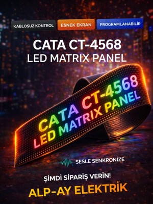 Cata CT-4568 Sticker Screen LED Panel – 96X16 | Rgb | Yazı & Animasyon | Kumandalı | IP65