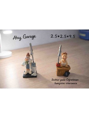 Atay Garage Meslek Temalı Not Tutucu Klips – Doktor & Öğretmen Figürlü Masa Aksesuarı