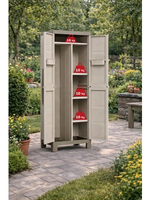 Evinizin Atölyesi Çok Amaçlı Plastik Dolap, Temizlik Dolabı, Balkon Dolabı, Hizmet Dolabı, Erzak Dolabı