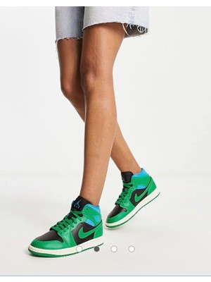 Nike Air Jordan 1 Mid Bred Toe (W) Unisex Spor Ayakkabı