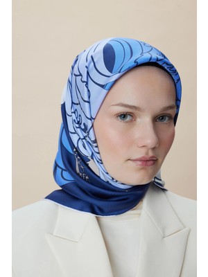 Maisa Safi Tivil Ipek Eşarp 90*90 cm - Lacivert