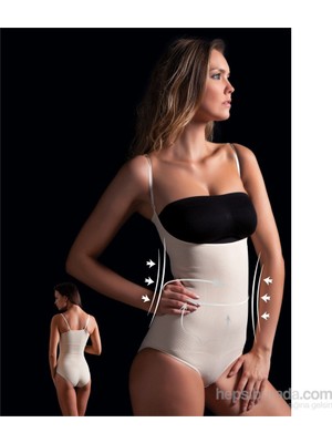 Miorre Kadın İnce Askılı Göğüs Altı Korse Ten Renk L - XL Beden Sıkılaştırıcı Model