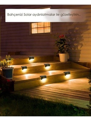 Kesene 8 Adet Güneş Enerjili Su Geçirmez Merdiven Lambası Bahçe Teras Korkuluk Yol Aydınlatması gün Işığı