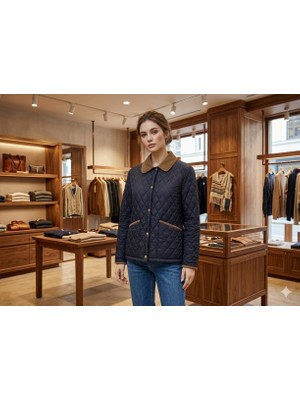 Minshe Kadife Yaka Kadın Mont