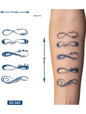 Airbrush Tattoo Sonsuzluk 1 Ay Kalıcı Geçici Dövme Yapıştırma Dövme