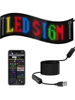 Alvo Store Buğz 16X96 LED Yazı Paneli 60 cm Esnek Rgb Işıklı Programlanabilir Ekran - Buğz