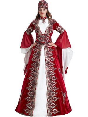 Ceyyiz Kadife Özel Dikim 5 Parça Bindallı Kına Elbisesi Şehrazat 2019