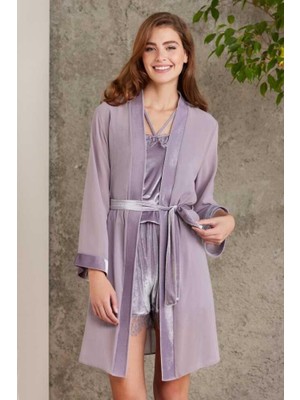 Pierre Cardin Dantelli Kadife Tulum Sabahlık Takım 4800 Royal