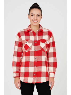 Modi Green Modig Uzun Kollu Oduncu Gömlek  Bordo