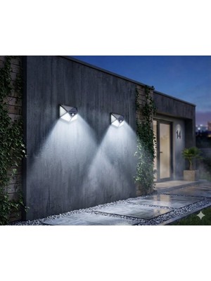 Kesene 2 Adet Güneş Enerjili Hareket Sensörlü 100 Ledli Yol Bahçe Sokak LED Aydınlatma Bahçe Lambası