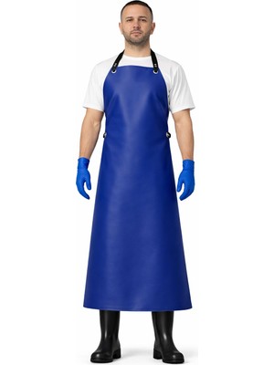Bekiz Suni Deri Şef Bulaşık Mutfak Önlüğü Saks Mavi 5 Adet