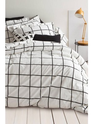 Always Pamuklu Desenli Çift Kişilik Ranforce Nevresim Takımı Beyaz 200 x 220 cm Ebat