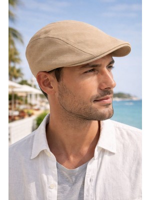 %100 Pamuk Yazlık Erkek Ördek Kasket – Ince Kumaş, Lastikli Arka, Hafif ve Nefes Alabilir