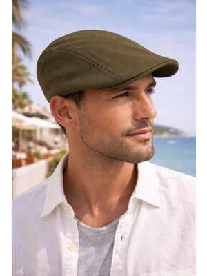 %100 Pamuk Yazlık Erkek Ördek Kasket – Ince Kumaş, Lastikli Arka, Hafif ve Nefes Alabilir