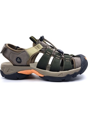 Humtto HM710445B Burnu Kapalı Bej Haki Yeşil Kadın Unisex Outdoor Trekking Spor Sandalet