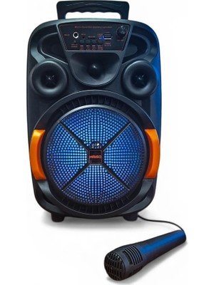 Upway LED Işıklı Mikrofonlu Şarjlı Bluetooth Hoparlör – 10W Tf USB Aux Tws 8 Inç Bass Woofer