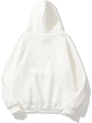 Modi Green Modig 3 Iplik Pamuklu Unisex Kapşonlu Sweetshirt  Beyaz