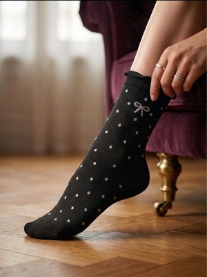 Bemp 5 Çift Puantiye Desenli Dikişsiz Çorap