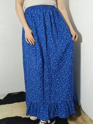 Hoaryage Beli Lastikli Altta Tek Kat Fırfırlı Viskon Kumaş Etek %100 Pamuk 36-44BEDEN