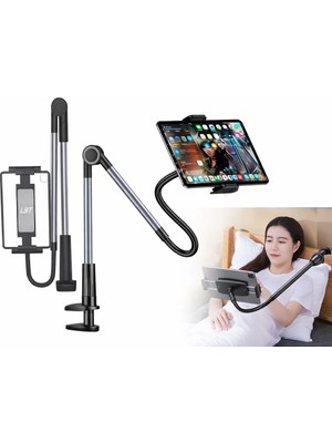 Jolita Samsung Galaxy Tab S7 11" SM-T870 Uyumlu Tablet Tutucu Masa Kenarı Yatak Standı 360° Ayarlanabilir
