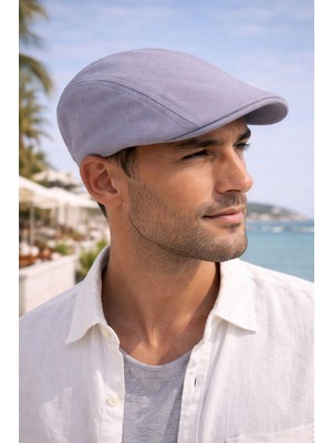 %100 Pamuk Yazlık Erkek Ördek Kasket – Ince Kumaş, Lastikli Arka, Hafif ve Nefes Alabilir