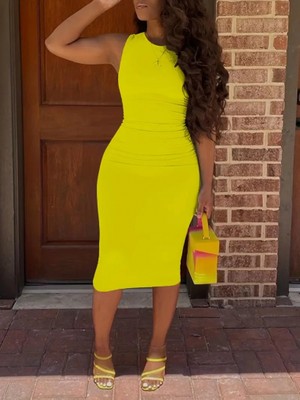 Modi Green Modig Kadın Bodycon Midi Boy Dalgıç Elbise