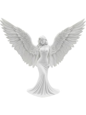 Alvo Store Buğz Sanatsal Melek Heykeli Kanatlı Kadın Figürlü 3D Dekoratif Biblo - Buğz