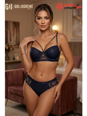 Le Jardin Premium Kadın Push-Up Destekli Dolgulu Straplez Askıları Çıkarılabilen Kutulu Sütyen ve Külot Takım