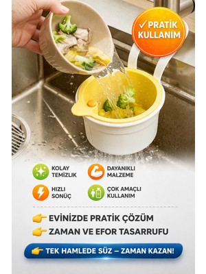 Open Home Concept Musluk Askılı Lavabo Süzgeci Makarna Sebze Süzme Gider Filtresi Pratik Mutfak Sepeti Renkli