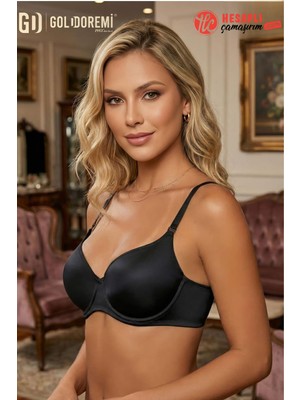 Le Jardin Premium Büyük Beden Balenli Kaplı Desteksiz Dolgusuz Çok Rahat Toparlayıcı Kutulu Tek Sütyen