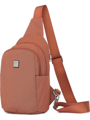 Smart Bags Smart Unisex Body Bag Tasarım Vücut Sırt ve Göğüs Çantası Ayarlanabilir Askılı Kiremit