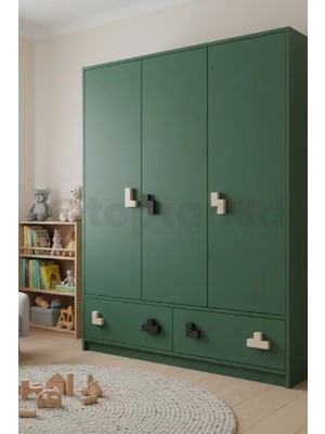 6'lı Tetris Seti - Çocuk Odası Dolap Kulpları (6 Adet)