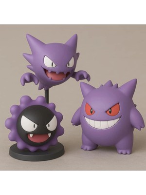 VeraGlobe 3D Tasarım Gastly, Haunter, Gengar 15 cm Beyaz Renktedir Boyama Size Aittir