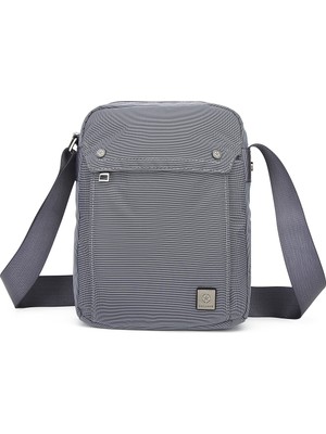 Smart Bags Smart Dikey Model Su Geçirmez Ayarlanabilir Uzun Askılı Erkek Günlük Omuz Çantası Gri