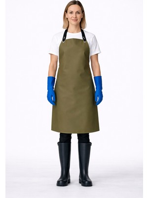 Bekiz Aşçı Kepi Üreticisi Bekiz Suni Deri Su Geçirmez Önlük Bulaşık Kasap Mermerci Endüstriyel Kullanım Için Haki