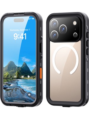 StilStoreTr iPhone 17 Pro Kılıf 1-1 Su Geçirmez Kılıf - Siyah