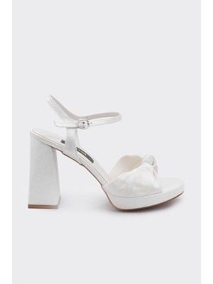 Derinet Bilekten Bantlı Platformlu Kadın Abiye Ayakkabı