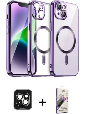 Cepte Toptan iPhone 15 Nova Işık Özel Seri - Siyah Bilvis 3D Mat Cam Ekran Koruyucu + Yeşil Pvd Metal Kamera Lens