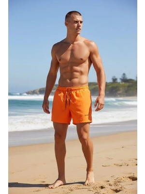 Eleven Markets Renkli Deniz Şortu Cep Fermuarlı Astarlı Havuz Şortu