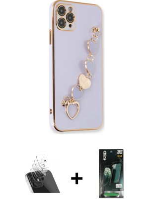 Cepte Toptan iPhone 11 Pro Max Nova Işık Prime - Siyah 360 Mat Full Body Arka Koruyucu + Şeffaf Kamera Lens Koruma Cam