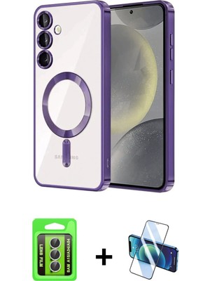 Cepte Toptan Galaxy A15 4g Nova Işık Özel Seri - Siyah 3D Antistatik Seramik Nano Ekran Koruyucu + Gümüş Raze Metal Kamera Lens