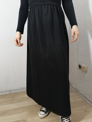 Hoaryage Beli Lastikli Desenli Viskon Basma Kumaş Maxi Boy Anne Etek 36-48BEDEN