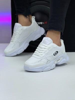 Mayback Erkek Beyaz Su Geçirmez Bağcıklı Kalın Konforlu Taban Günlük Sneaker Spor Ayakkabı