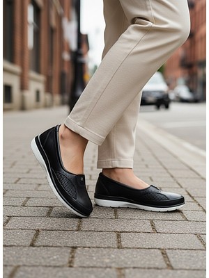 KAFKASLAR AYAKKABI Tam Ortopedik Hakiki Deri Tarak Kemiği Için Esnek Kadın Babet Ayakkabı