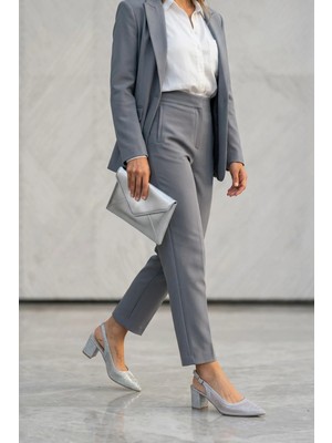 Stilbagshoes Audra File Sim Taş Detaylı Kadın Abiye Ayakkabı Gümüş