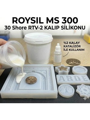 Roysil Roysıl® MS 300 Rtv-2 Kalıp Silikonu 30 Shore – Yarı Şeffaf %2 Katalizörlü 25 kg