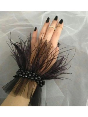 Shiklik Şıklığınızı Tamamlayacak Siyah İnci Dantelli Şahmeran 1 Adet