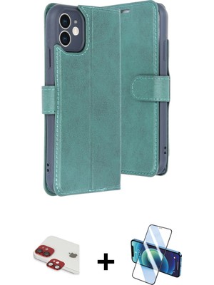 iPhone 11 Siluet Işık Serisi - Siyah 3D Antistatik Cam Ekran Koruyucu + Kırmızı Pers Alüminyum Kamera Lens